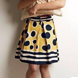 Anna Sui x anthropologie Blue Yellow Trampoline Dot Skirt 22016